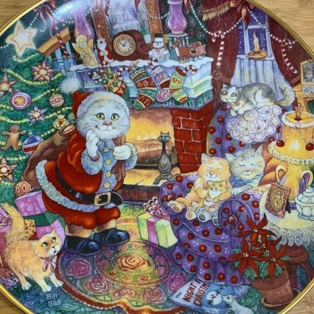 Franklin Mint | Not A Creature Was Purring LE Porcelain LE1578 24k Trim Plate